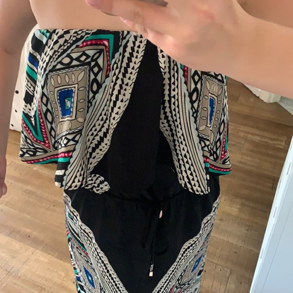 Mossimo Strapless Black Printed Dress (Womens S) - Picture 8 of 9